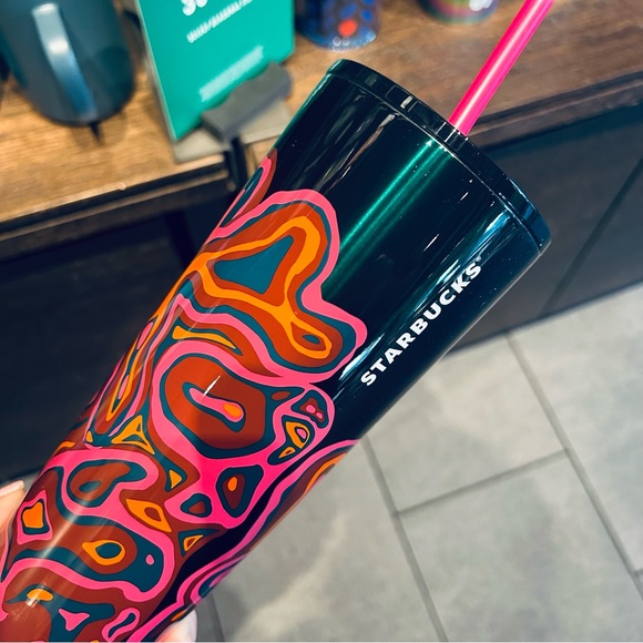 Starbucks Granite Pattern Stainless Cup Tumbler 24oz Ombré Swirl High Gloss 2023 - Picture 9 of 11
